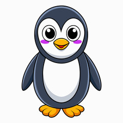 Cute Penguin on White Background