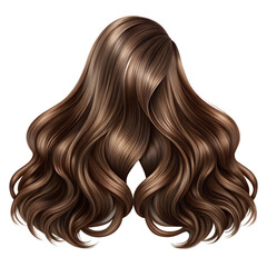 Naklejka premium Beautiful long and shiny wavy hair isolated on transparent background.