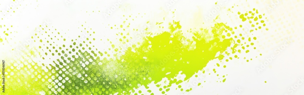 Aufkleber Playful halftone pattern showcasing vibrant neon yellow with a dynamic visual flow in abstract design