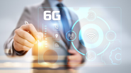6G Six generation high speed mobile internet wireless  connection.