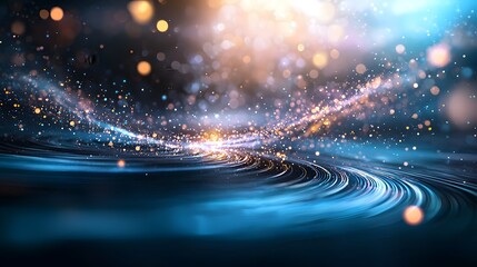 Visualizing the quantum simulation of angular momentum in rotational motion showcasing the dynamic particle movement and torque effects leaving ample copy space at the top for design elements