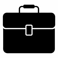 Black Briefcase Silhouette Vector Illustration