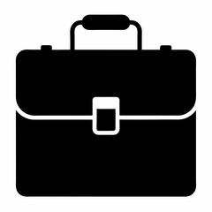 Black Briefcase Silhouette Vector Illustration