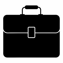Black Briefcase Silhouette Vector Illustration