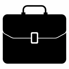 Black Briefcase Silhouette Vector Illustration
