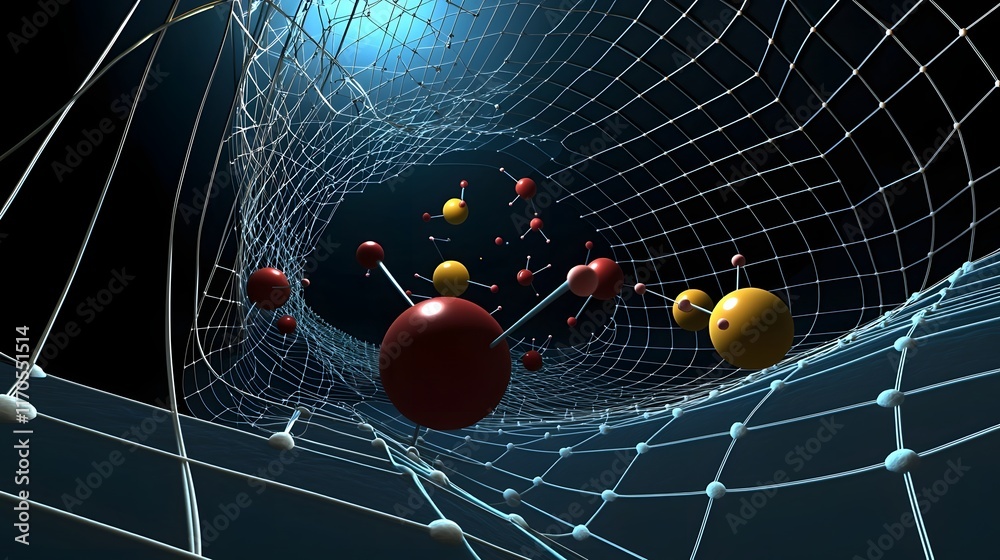 Poster quantum simulation illustrating the fundamental principles of newton s laws of motion visualizing pa