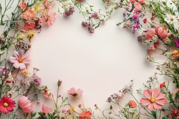 Obraz premium Elegant wedding invitation card background vector. Minimal hand painted botanical flowers texture template background. Design for wedding, vip cover, poster, rsvp moderncard.Valentine's Day