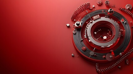 Obraz premium Quantum Model Visualizing Hooke s Law of Elasticity and Spring Compression Forces Digital Demonstrating the Mathematical Relationship Between Spring Tension and Deformation