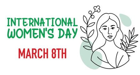 International women's day, happy women's day, mother's day, girls and mom national day for all women's. flyer and poster, wall art, pub, icon and logo graphic text with typography