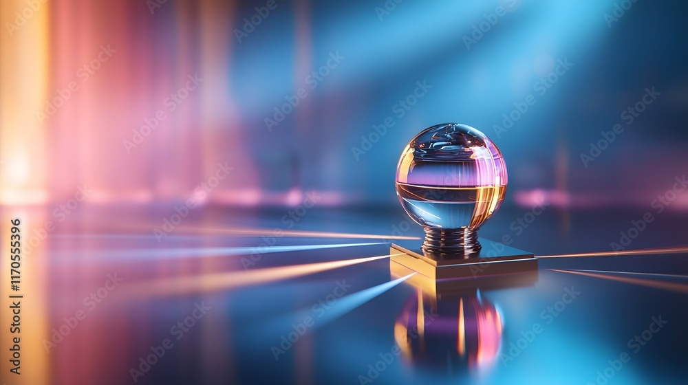 Poster quantum optics model demonstrating the law of reflection in classical physics showing light rays bou