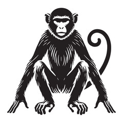 Creative monkey silhouette for modern artistic uses - Monkey illustration - minimallest monkey vector
