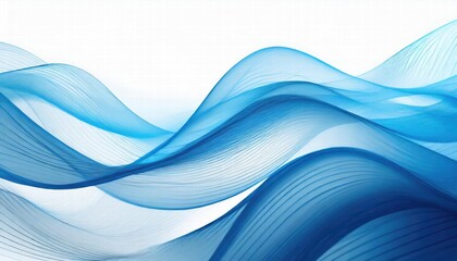 Stunning Blue Abstract Wave Background on White Canvas Perfect for Modern Design Projects, Digital Art, and Creative Presentations
