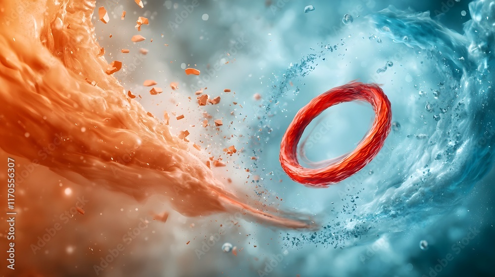 Poster quantum computing modeling the transfer of momentum in a perfectly inelastic collision with one obje
