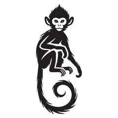 Creative monkey silhouette for innovative design projects - Monkey illustration - minimallest monkey vector
