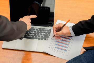 Businessman partnership is suit fist bump business deal negotiation successful,  Asian business man...