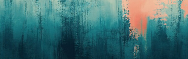 Obraz premium Faint pencil strokes create an abstract composition with blue and coral hues in a textured artistic arrangement