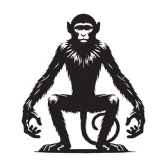 Unique monkey silhouette for versatile design applications - Monkey illustration - minimallest monkey vector
