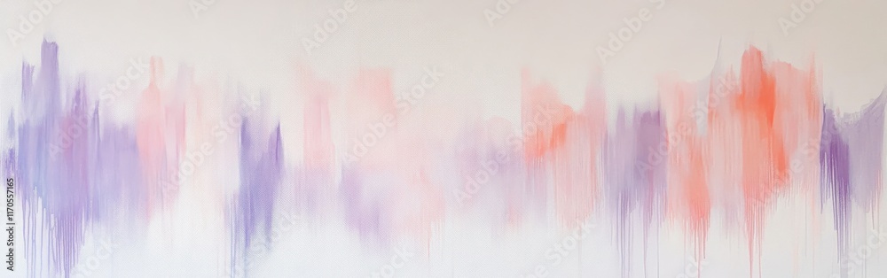 Poster elegant pastel drips created through delicate pencil strokes in an abstract composition