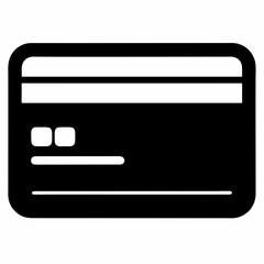 Black Credit Card Silhouette Vector Art