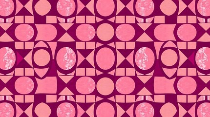 Fototapeta premium Pink and Purple Geometric Pattern: Abstract Seamless Texture 