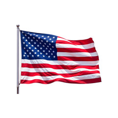 Fototapeta premium american flag waving isolated on white background for patriotic themes