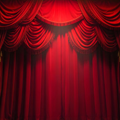luxurious red theater curtain stage background for performances and events
