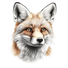 Fototapeta premium Fox illustration in creative design isolated on transparent background