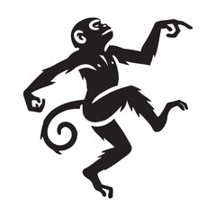 Stylish Dancing Monkey silhouette for artistic design work - Dancing Monkey illustration - minimallest Dancing Monkey vector
