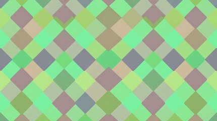 Pastel Diamond Pattern: A seamless repeat of soft, pastel-toned diamonds in shades of green, beige, and purple.  Perfect for backgrounds, textiles, and branding. 