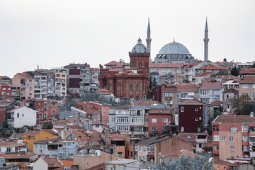 Obraz premium Phanar Greek Orthodox College. Istanbul panoramic view. Monochrome. Istanbul, Turkey (Turkiye)