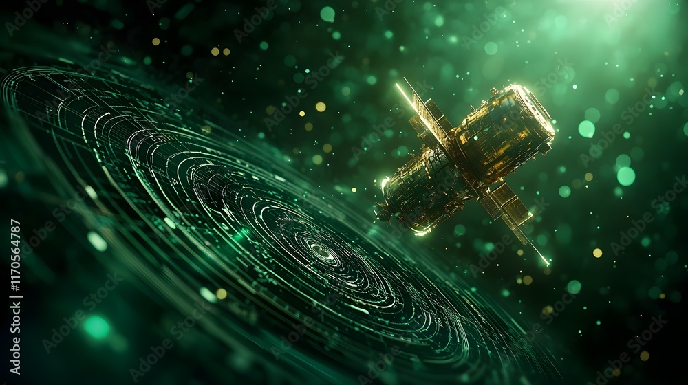 Poster quantum computing simulation modeling the effect of gravity on spacecraft trajectory demonstrating g