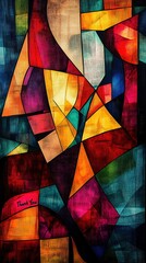 Fototapeta premium Abstract colorful geometric artwork.