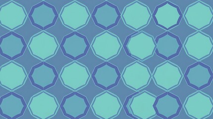 Serene Blue Octagon Pattern 
