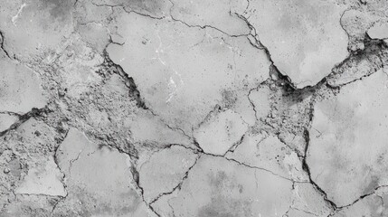 Fototapeta premium Cracked Grey Concrete Wall Texture Background