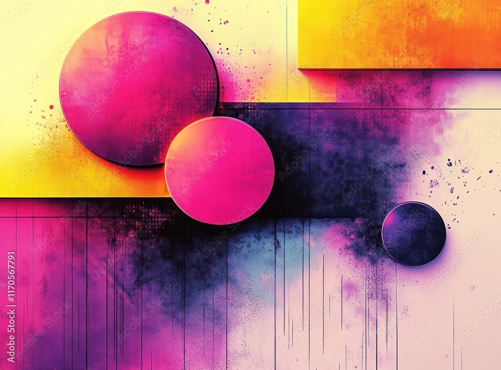 Poster Colorful and Playful Geometric Seamless Pattern with Abstract Design
