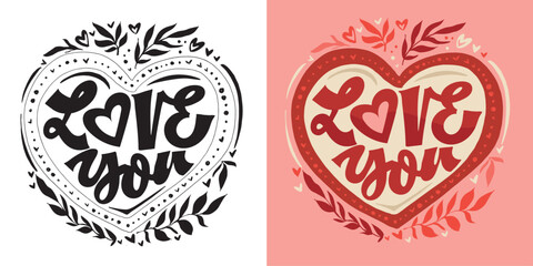 Trendy hand drawn doodle lettering quote about love and Valentine's day. Lettering for t-shirt design, mug print, bag print, clothes fashion. 100% hand drawn vector image.