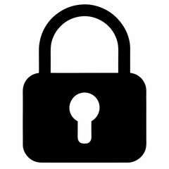 Black Padlock Silhouette Vector Illustration