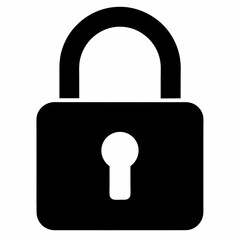 Black Padlock Silhouette Vector Illustration