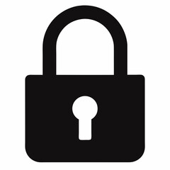 Black Padlock Silhouette Vector Illustration