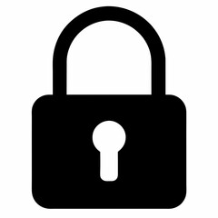 Black Padlock Silhouette Vector Illustration