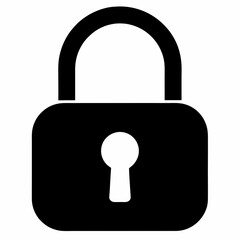 Black Padlock Silhouette Vector Illustration