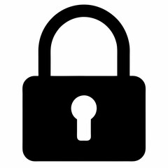 Black Padlock Silhouette Vector Illustration