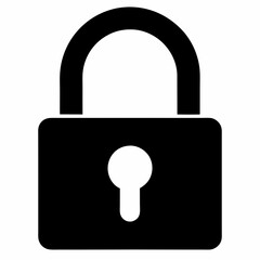 Black Padlock Silhouette Vector Illustration