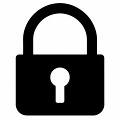 Black Padlock Silhouette Vector Illustration
