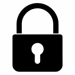 Black Padlock Silhouette Vector Illustration