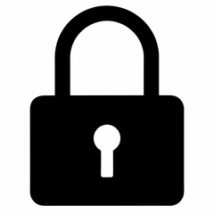 Black Padlock Silhouette Vector Illustration