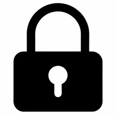 Black Padlock Silhouette Vector Illustration