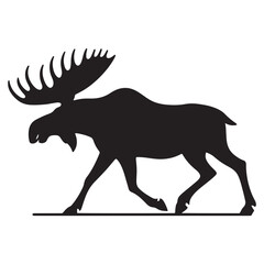 Majestic moose silhouette for unique projects - Moose black vector
