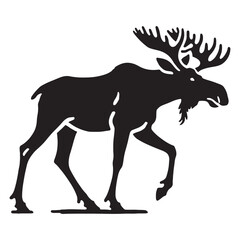 Stylish moose silhouette for creative artwork - Moose illustration - minimallest moose vector
