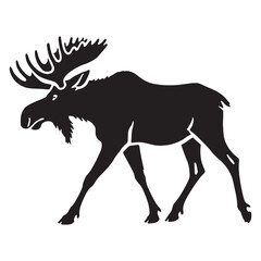 Unique moose silhouette for artistic applications - Moose illustration - minimallest moose vector
